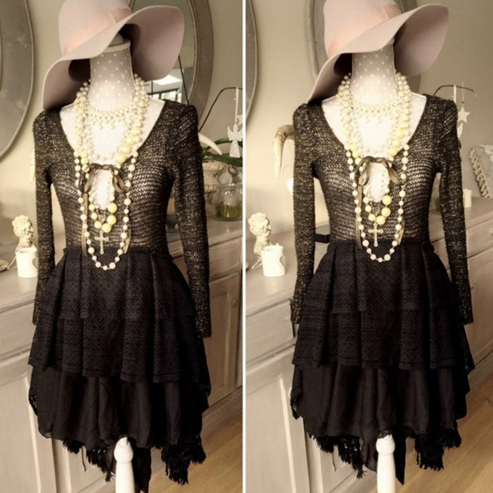 Chic bohemian evening dress. Made in France